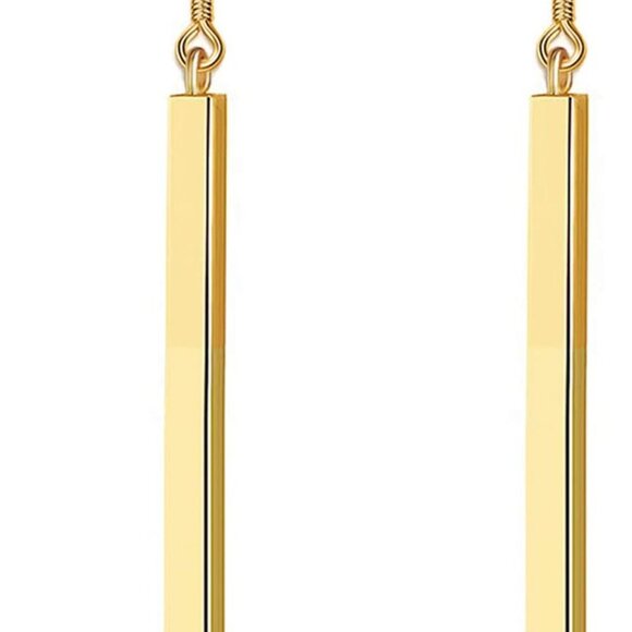 Minimalist Dainty Bar Stud Earrings Long Drop Dangle Earrings for Women - Picture 1 of 6